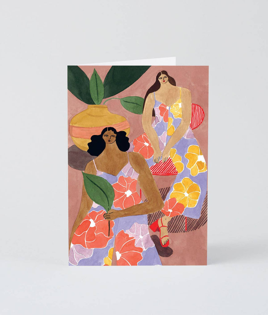 Wrap - 'Floral Girls' Art Card - shoparo