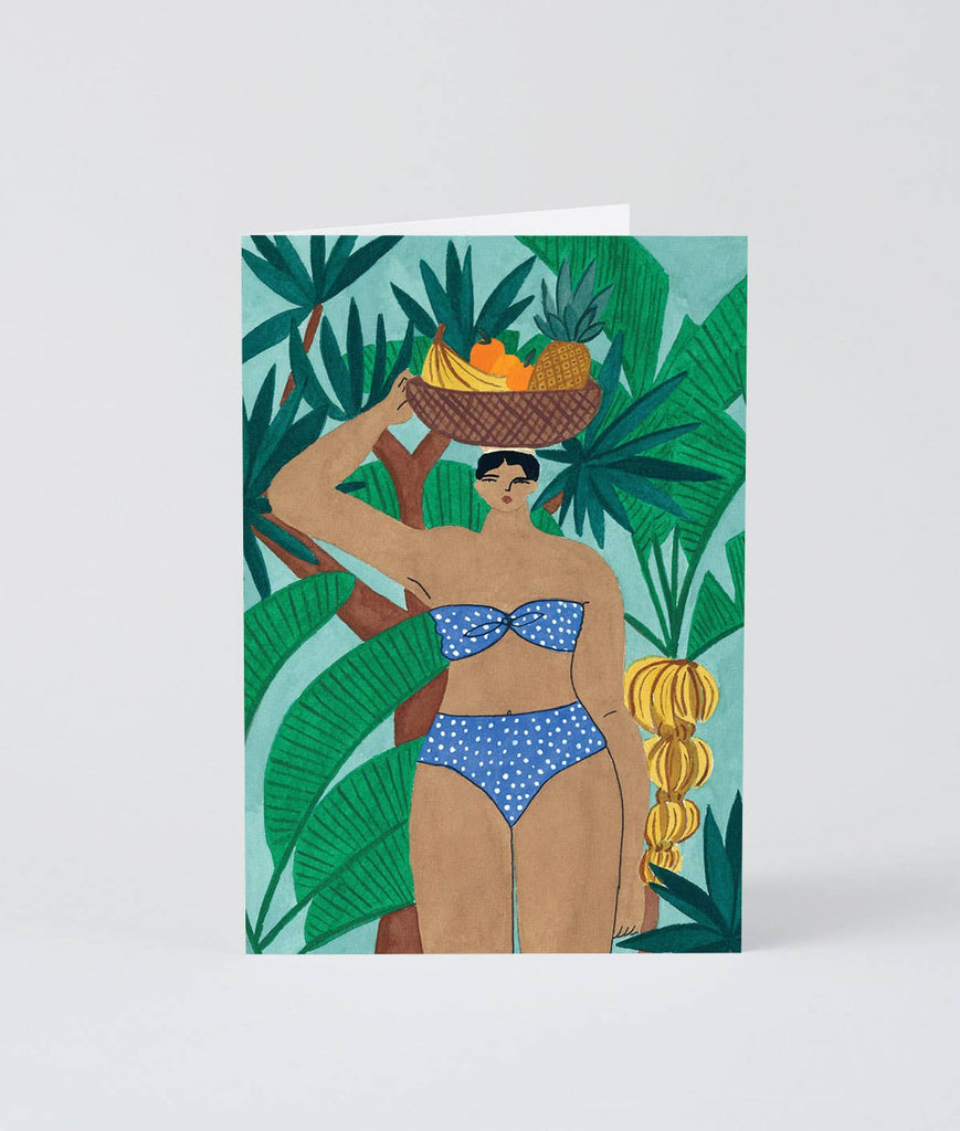 Wrap - 'Fruit Basket Lady' Art Card - shoparo
