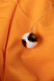 Checkered Sphere Necklace - Black + White