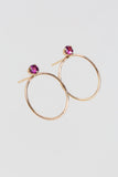 Circle Stone Earrings - Medium - shoparo