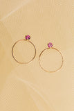 Circle Stone Earrings - Medium - shoparo