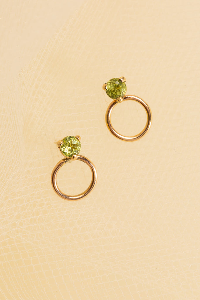 Circle Stone Earrings - Small - shoparo