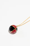 Checkered Sphere Necklace - Red + Black