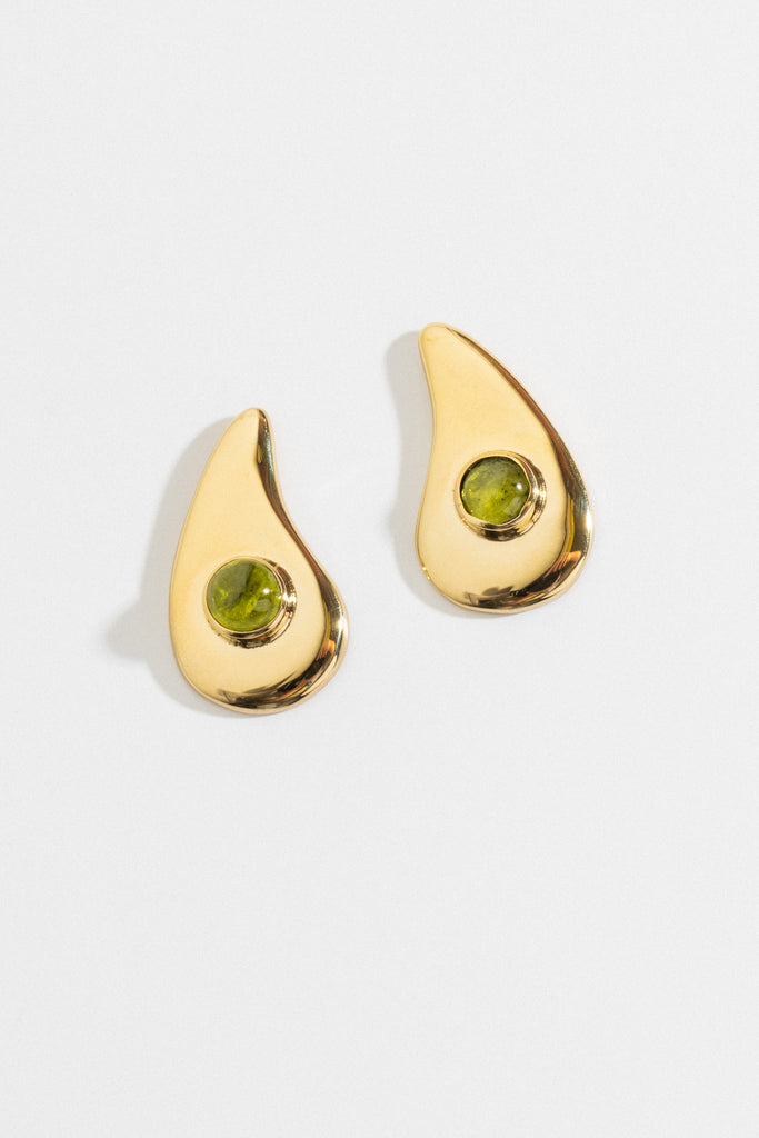 Wave Earrings in Peridot - shoparo