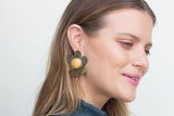 Large Daisy Earrings with Yellow Jasper - shoparo