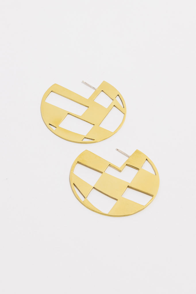 Checkered Hoop Earrings