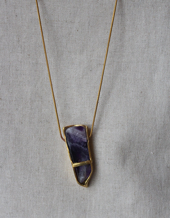 L'E Abra Talisman Wand Pendant - Amethyst - shoparo