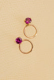 Circle Stone Earrings - Small - shoparo
