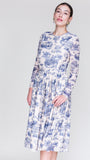 Van Long Sleeve Midi Dress in Manhunt Toile - shoparo