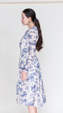 Van Long Sleeve Midi Dress in Manhunt Toile - shoparo