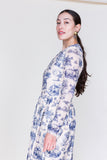 Van Long Sleeve Midi Dress in Manhunt Toile - shoparo