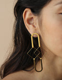 Gold Squared Earrings - shoparo
