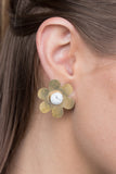 Medium Daisy Earrings with Howlite Stone - shoparo