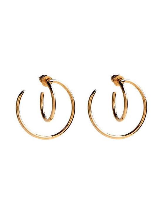 Lady Grey Small Torsion Hoops in Gold - shoparo