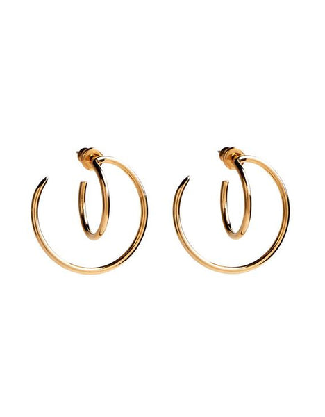 Lady Grey Small Torsion Hoops in Gold - shoparo