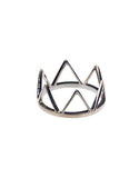 Large Black Rhodium Trikona Ring - shoparo